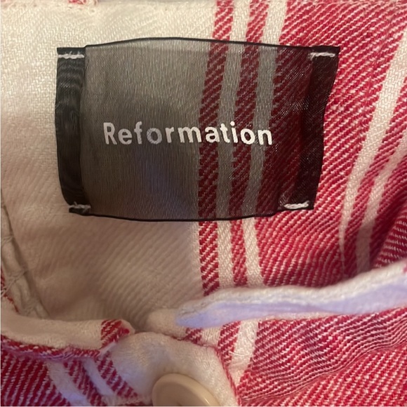 Reformation Linen Stripe Coconut Romper 10 EUC - Picture 7 of 9